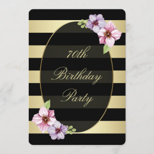 Convites 70 Douradas Horizontais