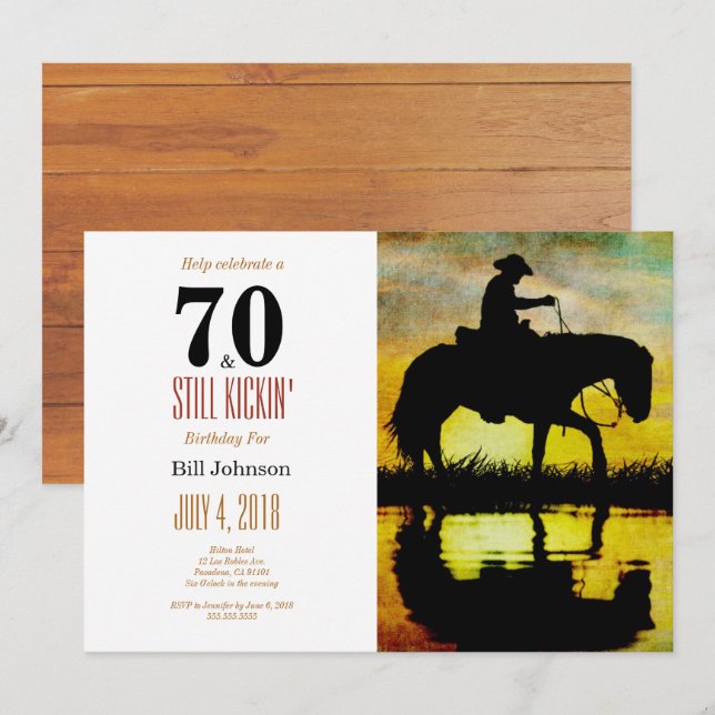 Convites 70 e ainda está tirando Festa de aniversário (Frente/Verso)