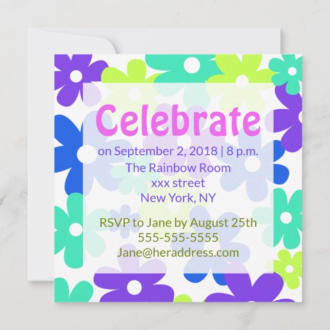 Convites 70 e ainda ressaca! Baby Boomer Birthday (Verso)