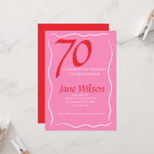 Convites 70 e Sensacional Rosa e Açafrão Aniversário