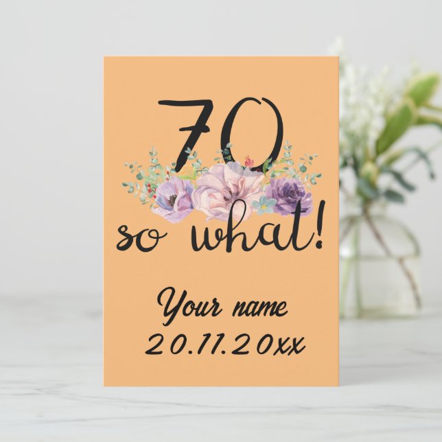 Convites 70 Então - 70 engraçado aniversário (Em pé/Frente)