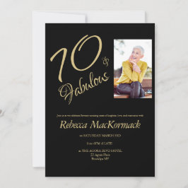 Convites 70 & Fabuloso | Elegante Aniversário de 70 anos