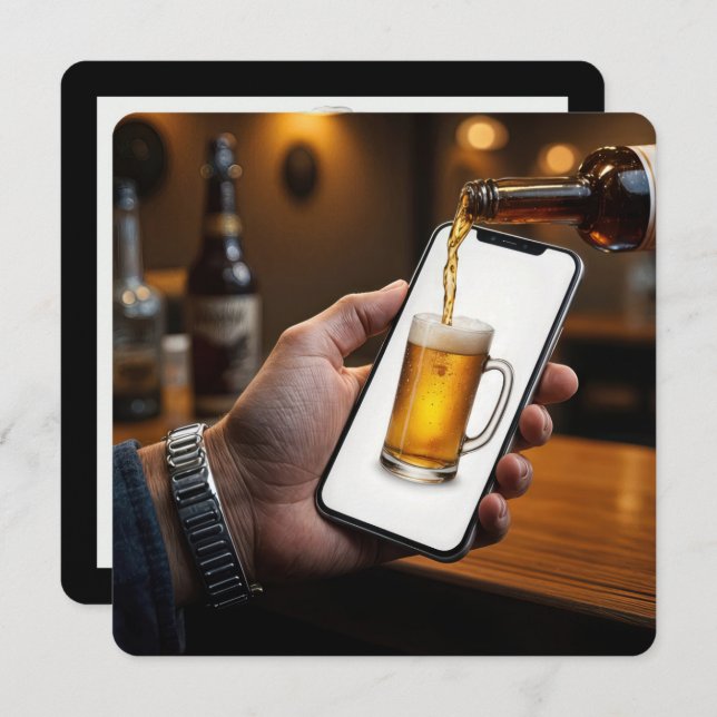 Convites 70 Festa de aniversário Beer Mug (Frente/Verso)