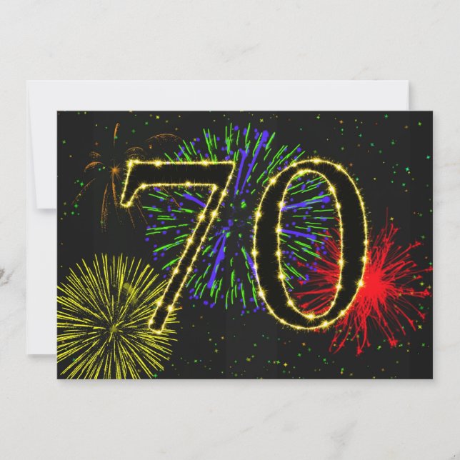 Convites 70 festa de aniversário convidada (Frente)