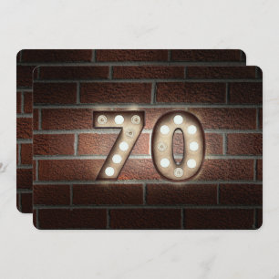 Convites 70 Festa de aniversário-marqueque luzes no tijolo