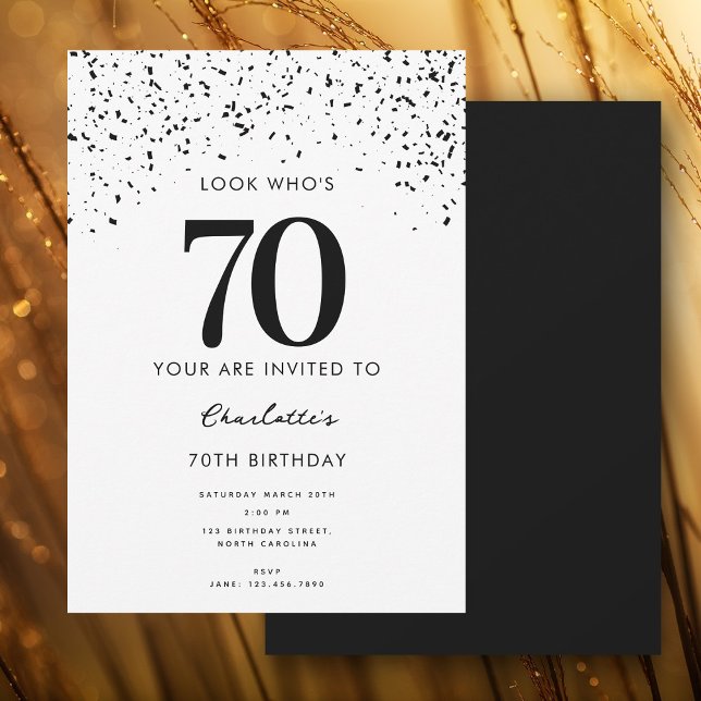 Convites 70 Festa de aniversário Olhar Quem É 70 Moderno (70th Birthday Party Look Who's 70 Modern Invitation)