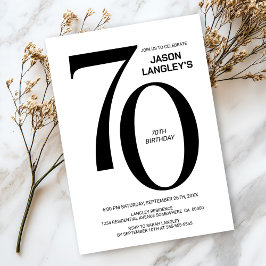 Convites 70 preto e branco moderno