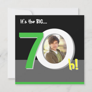 Convites 70 Verde Grande 7-Oh! Festa de aniversário de Mode