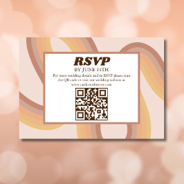 Convites 70s Linhas do Groovy Retro Funky QR Code RSVP