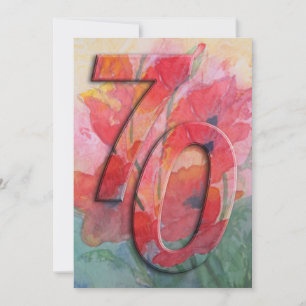 Convites 70th Birthday Party Invitation - Freesias