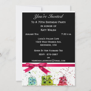 Convites 70th Birthday Party Personalized Invitation