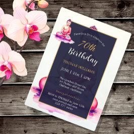 Convites 70th Buddha Birthday, Watercolor, Meditation /Yoga