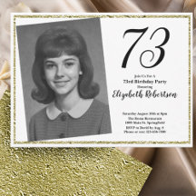 73º Personalizado Foto Branco e Dourado 