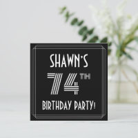 74.a Festa de aniversário: Estilo de Deco de Arte