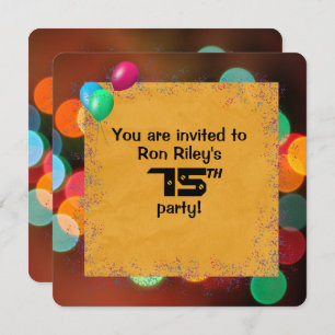 Convites 75.ª Festa de aniversário Bash