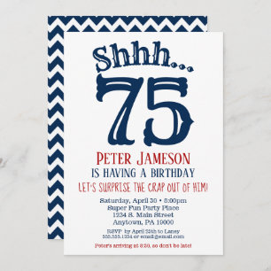 Convites 75.ª Surpresa Aniversário Marinho Azul