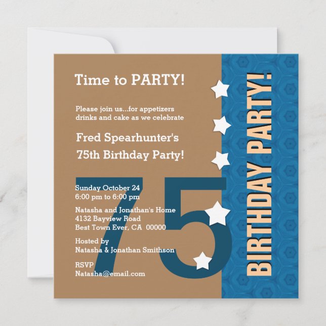 Convites 75.º aniversário Engraçado não em Hill Z75C (Frente)