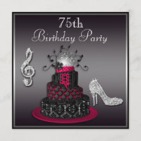 75th Bolo da diva do disco do aniversário e rosa