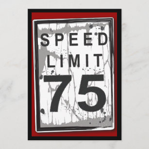 Convites 75th Sinal sujo do limite de velocidade da festa