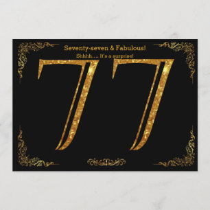 Convites 77.a Festa de aniversário,Gatsby styl,dourado pret