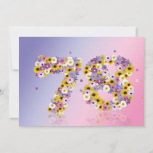Convites 78.a Festa de aniversário, com letras floridas