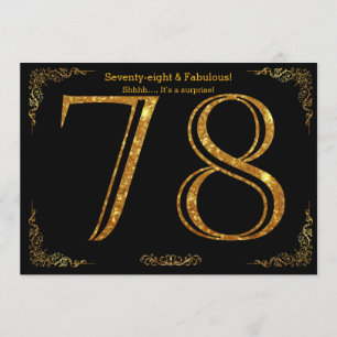 Convites 78.a Festa de aniversário,Gatsby styl,dourado pret