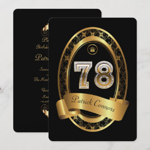 Convites 78th, homem da mulher da festa de aniversário, co