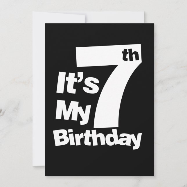 Convites 7 Aniversário É Meu Presente De 7 Aniversários (Frente)