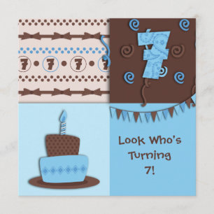 Convites 7 Aniversário : Rapaz:Convite