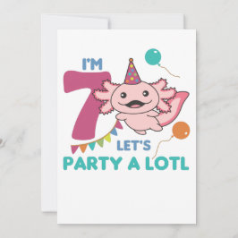 Convites 7 Birthday Axolotl, 7 anos, Sweet Axolotls
