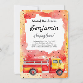 Convites 7 Birthday Fire Truck