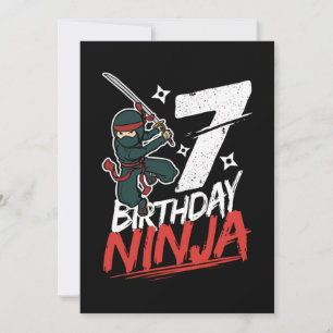 Convites 7 Birthday Ninja Im 7 Anos