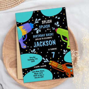 Convites 7 Black Green Water Invances