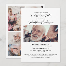 Convites 7-Celebração da Vida/Funeral/Memorial com Foto