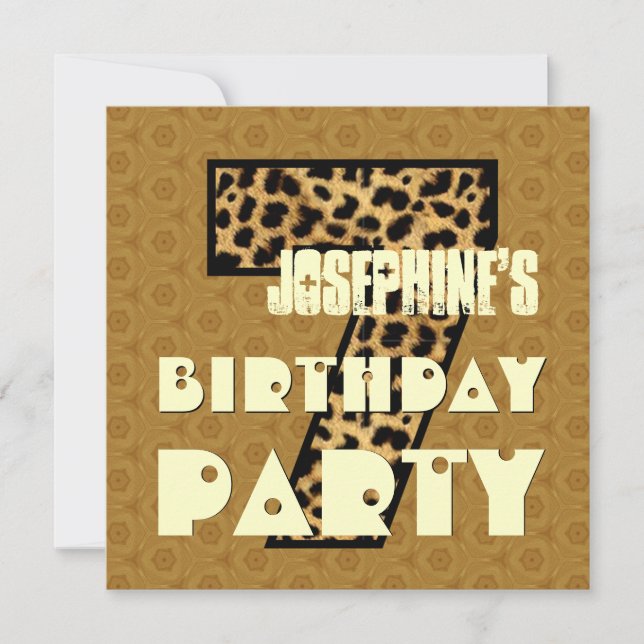 Convites 7 Festa de aniversário 7 anos de idade Design Grun (Frente)