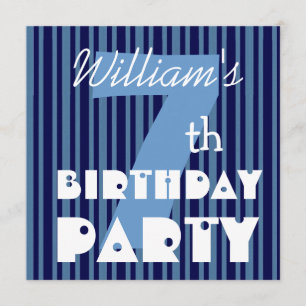 Convites 7 Festa de aniversário do número moderno e grand