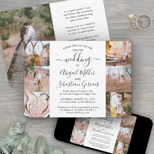 Convites 7 Fotos Cerimônia Online de Casamento Virtual Tran