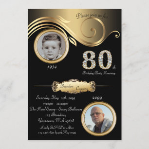 Convites 80,80 de Homem de Aniversário,deco de arte elegant