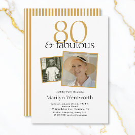 Convites 80 and Fabulous 80th Birthday Typography 2 Photo