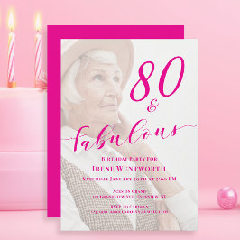 Convites 80 and Fabulous Birthday Pink Photo Overlay Script