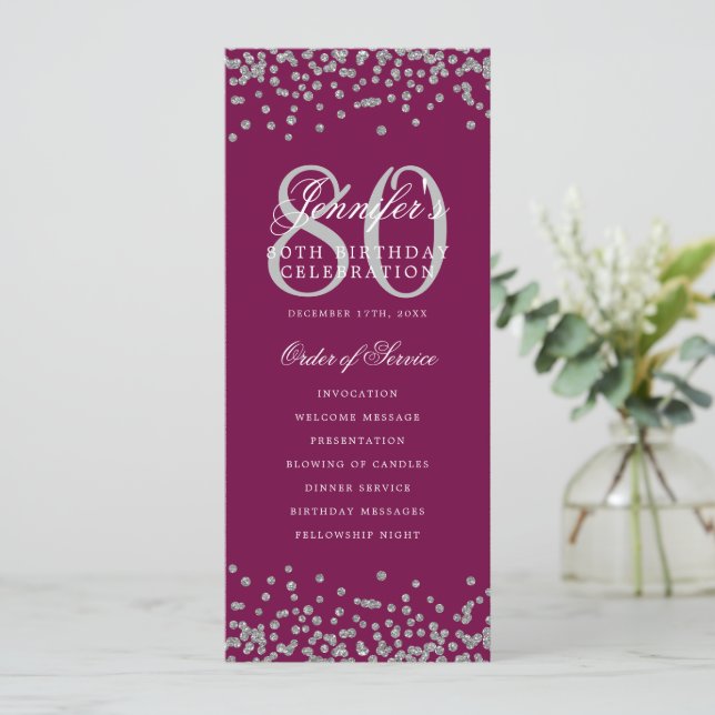 Convites 80 Aniversário do Programa Obrigados Silver Magent (Em pé/Frente)