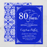 80 Birthday - Damasco Branco Real