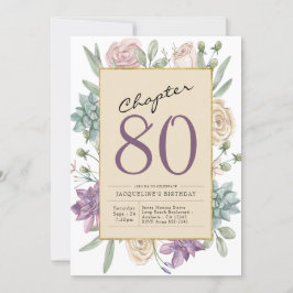 Convites 80 Birthday Floral Surprise Party