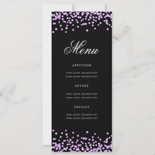 Convites 80 Birthday Menu Confetti Puro Preto