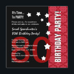 Convites 80 Birthday Modern Red and Black Funny D80A<br><div class="desc">80 NÃO SOBRE O HILL Aniversário. Papel de Reciclado vermelho e preto. Esta design moderna com seu texto limpo e aspersão de estrelas é uma maneira elegante de convidar seus convidados para uma festa de aniversário de 80. Todo o texto é totalmente personalizável, então também é adequado para um aniversário...</div>