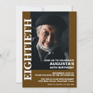 Convites 80 Birthday ou QUALQUER Festa Elegante da IDADE