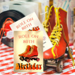 Convites 80 Birthday Roller Skate Divertido Moderno<br><div class="desc">Um Convite de aniversário de 80 com tema ativo que apresenta um grande par de skates de cilindro. Altere facilmente as informações para o seu próprio convite de aniversário personalizado. De uma variedade de papéis de carta pessoais personalizados dos Designs Finos de Chessie.</div>