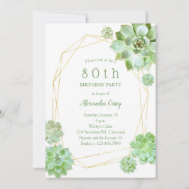 Convites 80 de Aniversário Geométrico