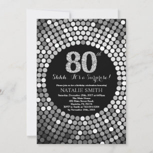 Convites 80 de Aniversário Surpresa - Negra e Lente Pratead