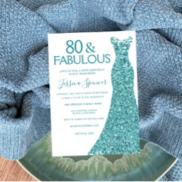Convites 80 de Festa de aniversário de Coletor Verde Azul T